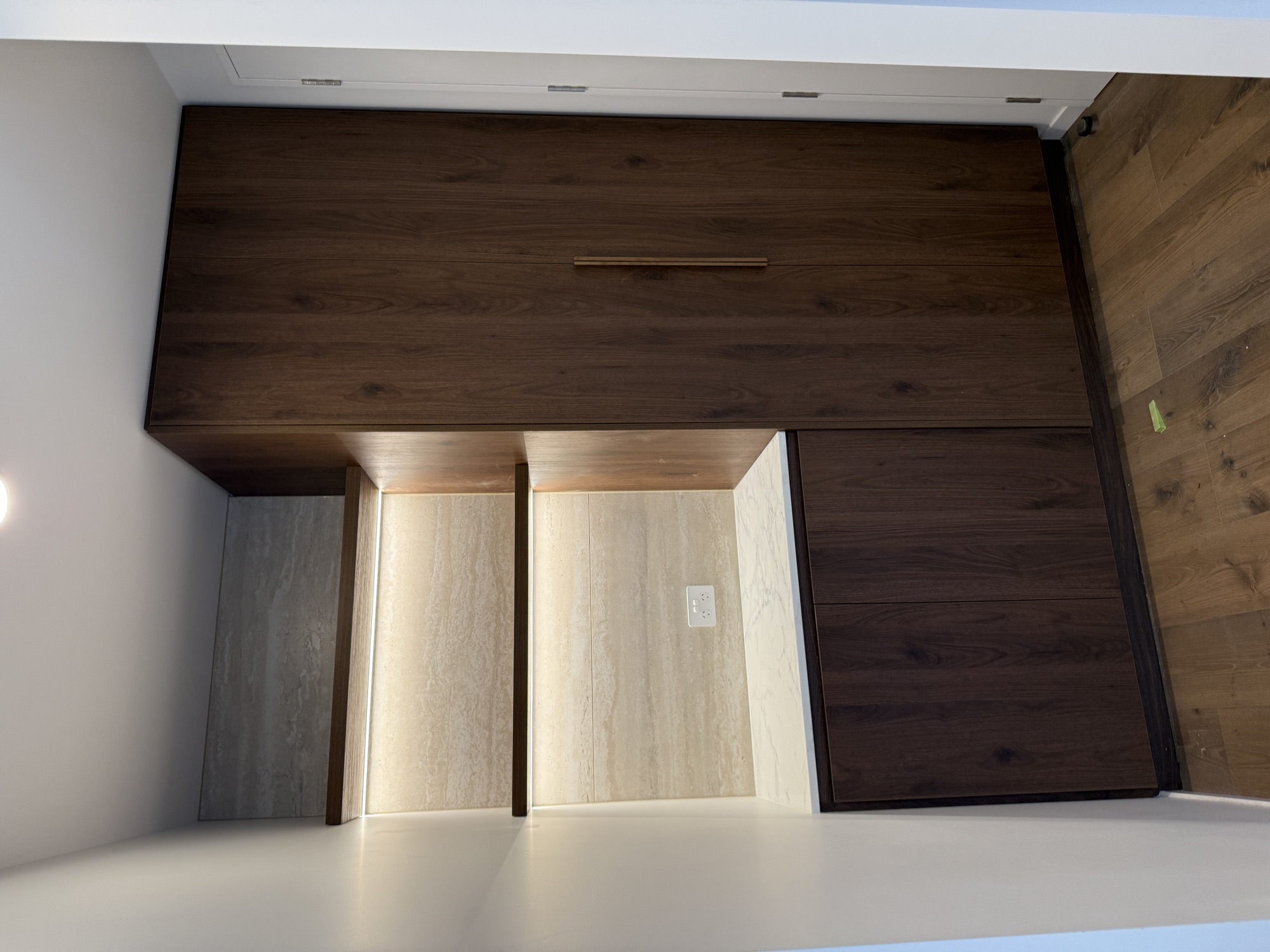 Timber cabinetry installation detail